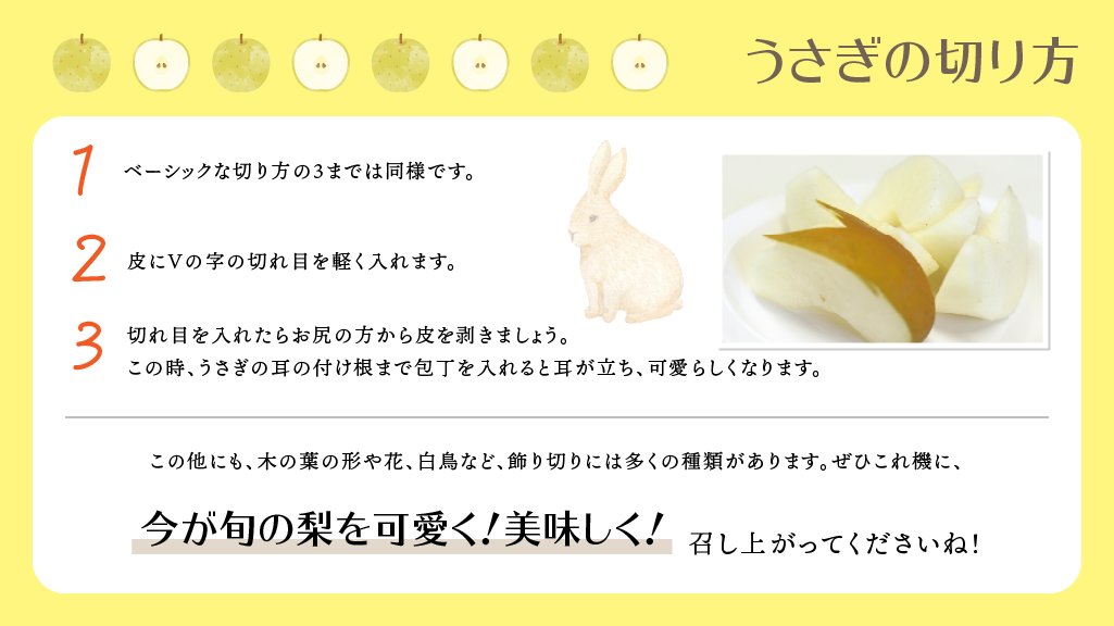 moa_eat's tweet photo. 今が旬のフルーツ #梨 は上品な甘さがあり本当に美味しいですよね✨
9月に特におすすめなのは
#豊水梨 #二十世紀梨 です！

今回は「梨の切り方のポイント」をご紹介します！
基本の切り方、可愛らしく写真映えする飾り切りにもぜひ挑戦してみてくださいね。

#秋の味覚 を美味しく召し上がれ🍐 https://t.co/ufzrxEAniE