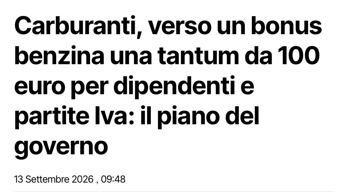 AndreaSavi3's tweet photo. Fratelli d’Italia propone un bonus una tantum da 80-100 euro, da erogare attraverso la carta “Dedicata a te” o i fringe benefit.

La Lega vuole aiuti per camionisti, tassisti e partite Iva. Per finanziarli propone la solita (idiota) tassa sugli extraprofitti di energetiche e banche oppure uno scostamento di bilancio.

Forza Italia vuole estendere gli aiuti anche ai pensionati. No alla tassa sugli extraprofitti, salvo un accordo con le aziende (?).

Noi Moderati propone di includere anche i professionisti che usano l’auto per lavoro.

Camionisti, tassisti, partite Iva, pensionati, professionisti, chi saranno i “selezionati” dal governo? E con quale criterio? Reddito, litri consumati, peso del carburante sul bilancio familiare e sull’attività lavorativa? Molto curioso.