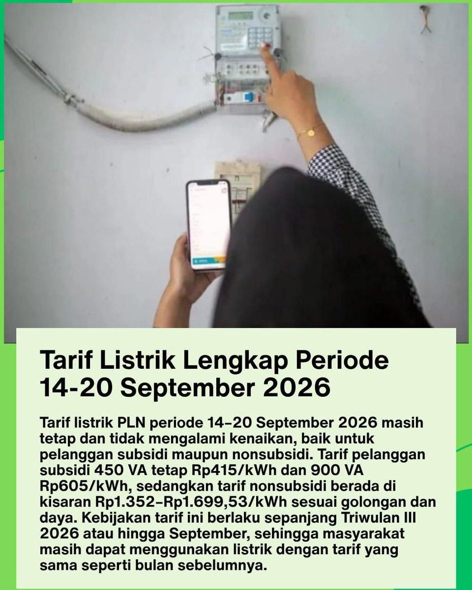 servionawulan's tweet photo. Sumpah ya, dapet info kalo tarif listrik PLN periode 14-20 September ga naik tuh bikin mood auto naik 100%!! Pengen sungkem banget sama PLN yg udah ngertiin kondisi dompet kita https://t.co/Vxuf7kxvyk