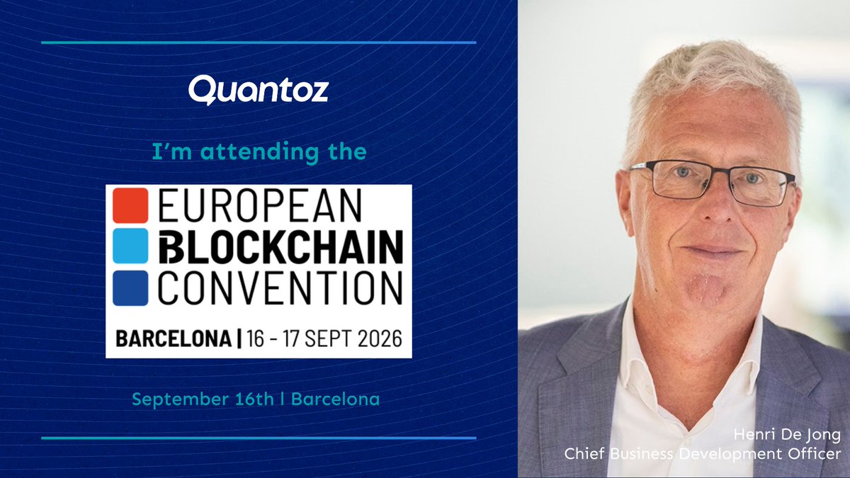 Quantoz's tweet photo. We will be in Barcelona attending the European Blockchain Convention!
 
Our CBDO Henri De Jong is always looking to talk, so if you're thinking about building on stablecoin rails, trying to understand where EURQ or USDQ might fit into your stack, or just want to compare notes on where MiCA compliance is creating friction versus opportunity, come find him!
 
#EBF12 #stablecoins #fintech #blockchain #innovation