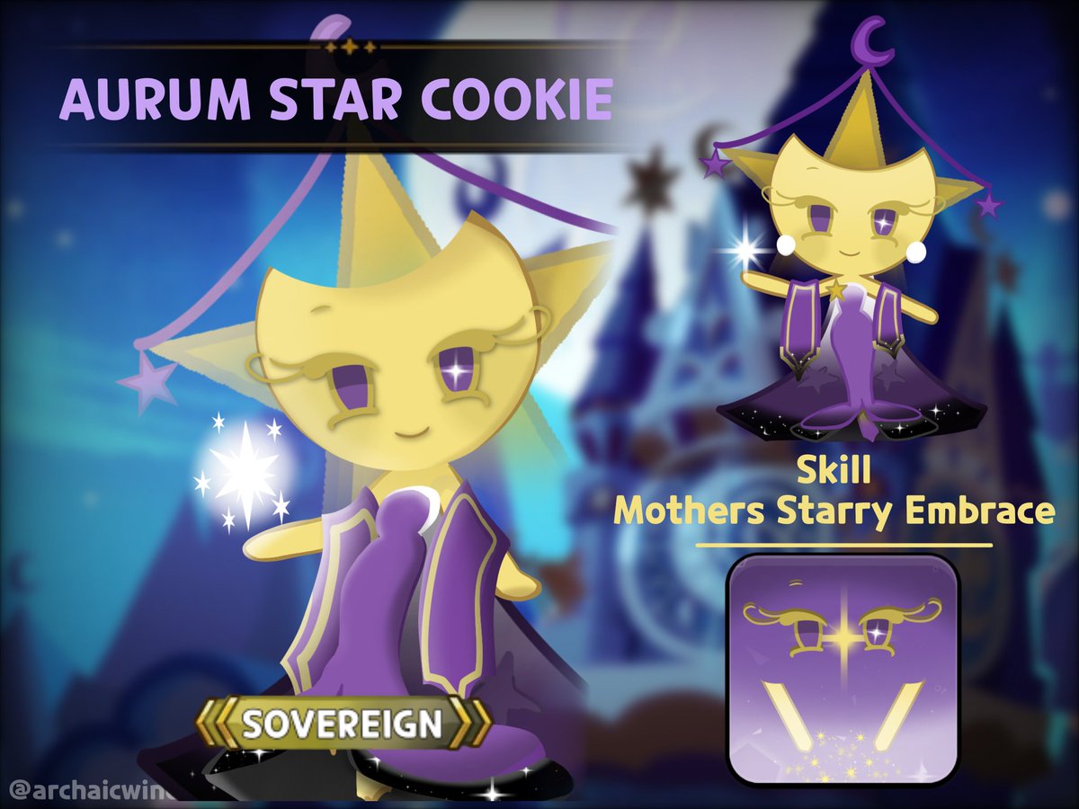 ibisusercrkocs's tweet photo. My crk oc! 
Aurum Star Cookie! 

#crkoc
#cookierunkingdom

Title: "A caring 𝕄𝕠𝕥𝕙𝕖𝕣 of all stars.. " https://t.co/RyObTHO7nT