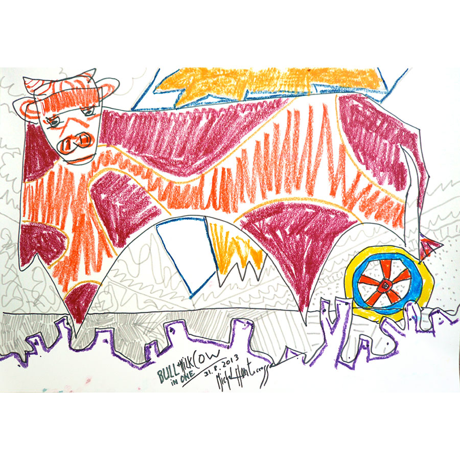 Montecrossa's tweet photo. #art drawing by Michel Montecrossa titled ‘Bull & Milkcow In One’ #bull #milkcow #animal #abstractart #drawing #MichelMontecrossa #Mirapuri #fineart #contemporaryart #artist #artontwitter https://t.co/6KYiEjNasM https://t.co/uquH2wGe2O