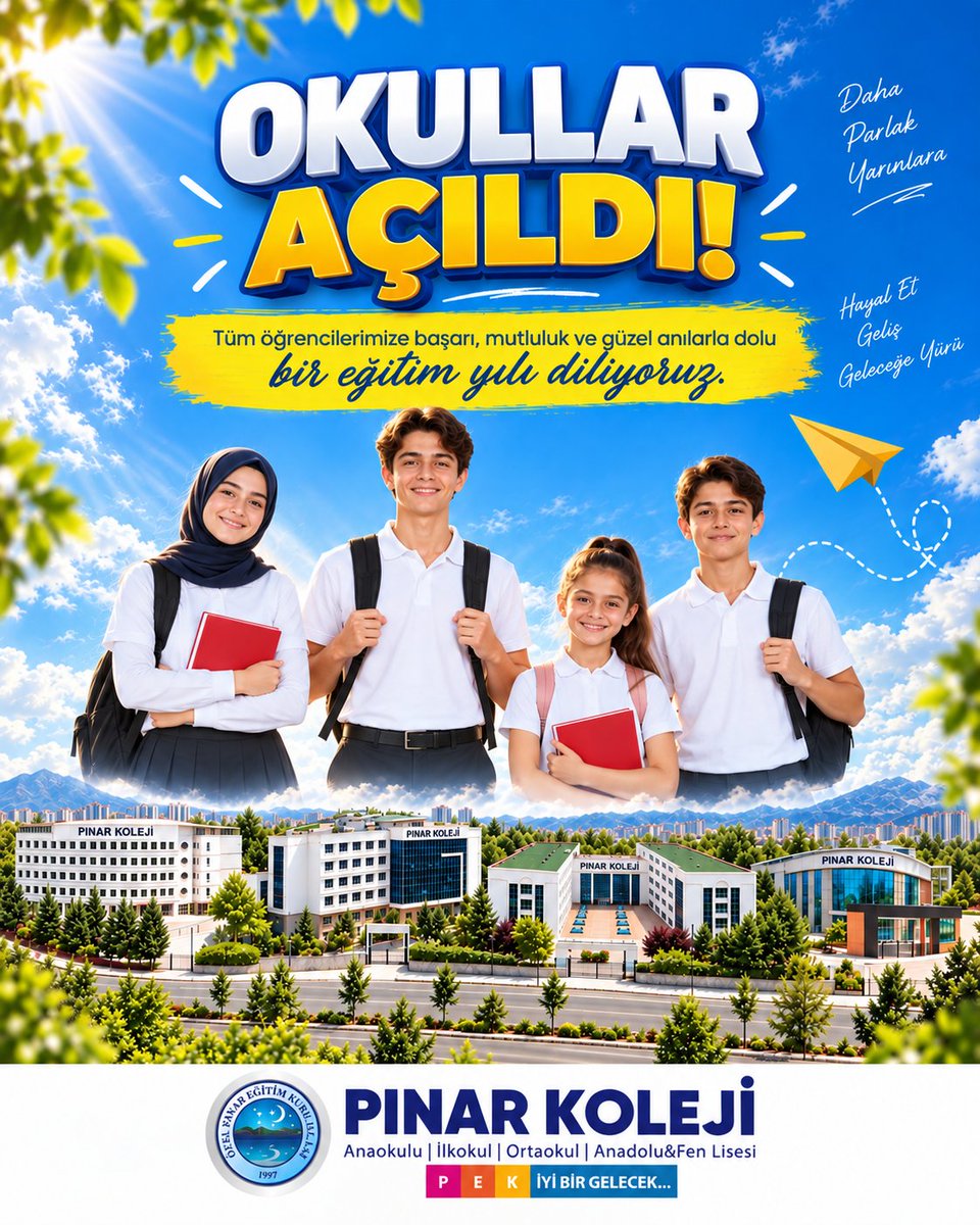 pinarkoleji's tweet photo. Okullar açıldı, yeni bir yolculuk başladı!
Yeni eğitim öğretim yılında tüm öğrencilerimize başarı, mutluluk ve unutulmaz anılar diliyoruz. 💙
Pınar Koleji ile iyi bir geleceğe… 

#PınarKoleji #OkullarAçıldı #YeniEğitimYılı #İyiBirGelecek https://t.co/kYmFUYdCRp