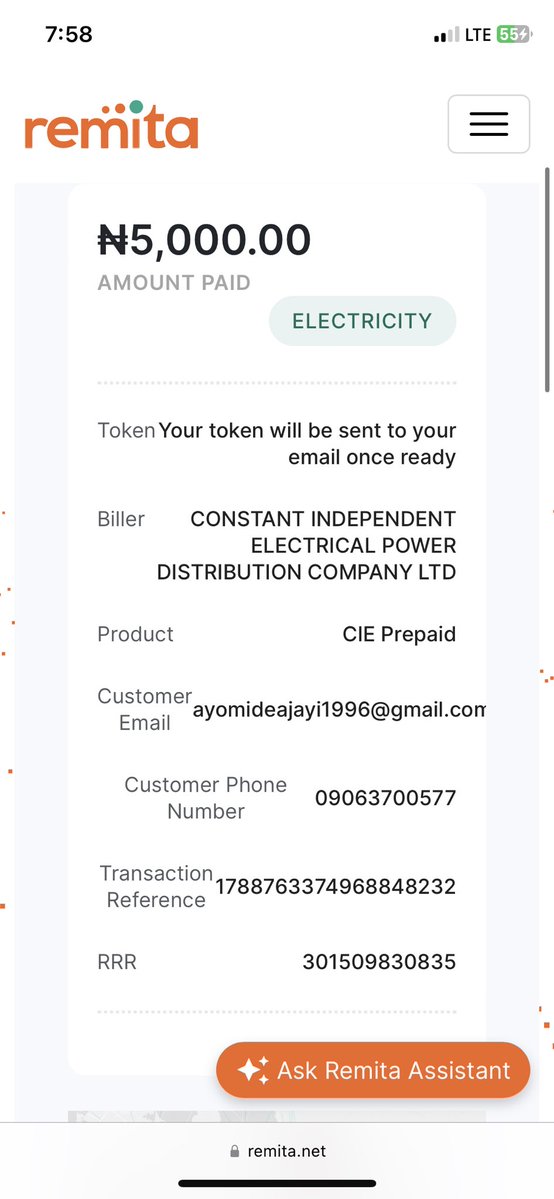 nigmorec's tweet photo. @RemitaNET You are a complacent, nonchalant, and unreliable company. I made payment for electricity since the 7th of September, but I haven’t received my token. I have sent emails, DM’d you on X but no reply. I believe the RRR given is even invalid.
You have no regard for your customers https://t.co/0A1FjThpBV