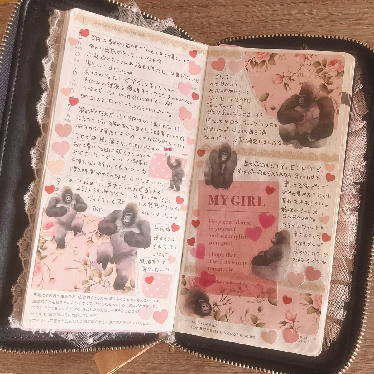 my_techo's tweet photo. これは今年はじめの方のweeksデコだけど、ロマンティックゴリラ🦍💖気に入ってる🥹🌸

最近なかなか手帳デコできてないけど、また楽しんでいきたいなぁ💭✨ https://t.co/CKZLrsXYgw
