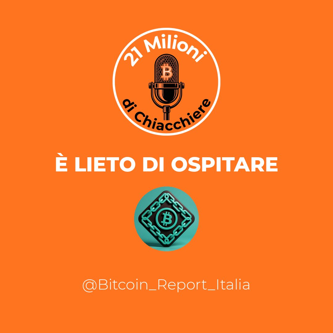 21Milionicom's tweet photo. 21 Milioni di Chiacchiere è lieto di ospitare Bitcoin Report Italia!

Insieme a @BitcoinSecondo proseguiamo le puntate LivePodcast dedicate alle community Bitcoin più attive online e su territorio Italiano.

Vi aspettiamo martedì 15/09/2026 alle 18:30

https://t.co/uLlGKC24ED https://t.co/npEhQnCLAL