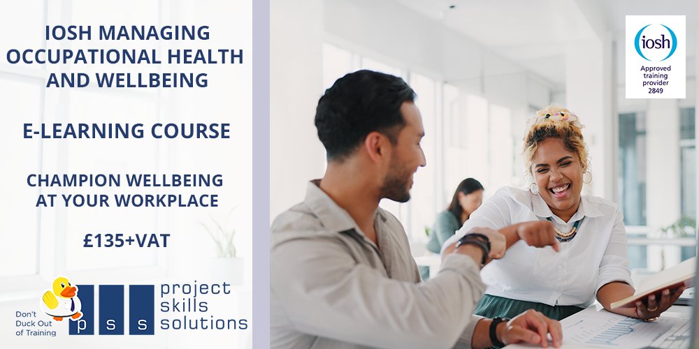 PSS_Training's tweet photo. 💻 Learn when and where it suits you with IOSH Managing Occupational Health &amp; Wellbeing eLearning.
Build practical knowledge of health risk management.
👥 For managers | 🔓 No entry requirements | ⏰ 7hrs | 💳 £135+VAT
👉 Start learning today: https://t.co/N03cEzr99K
#IOSHCourses https://t.co/JlX7NdChtl
