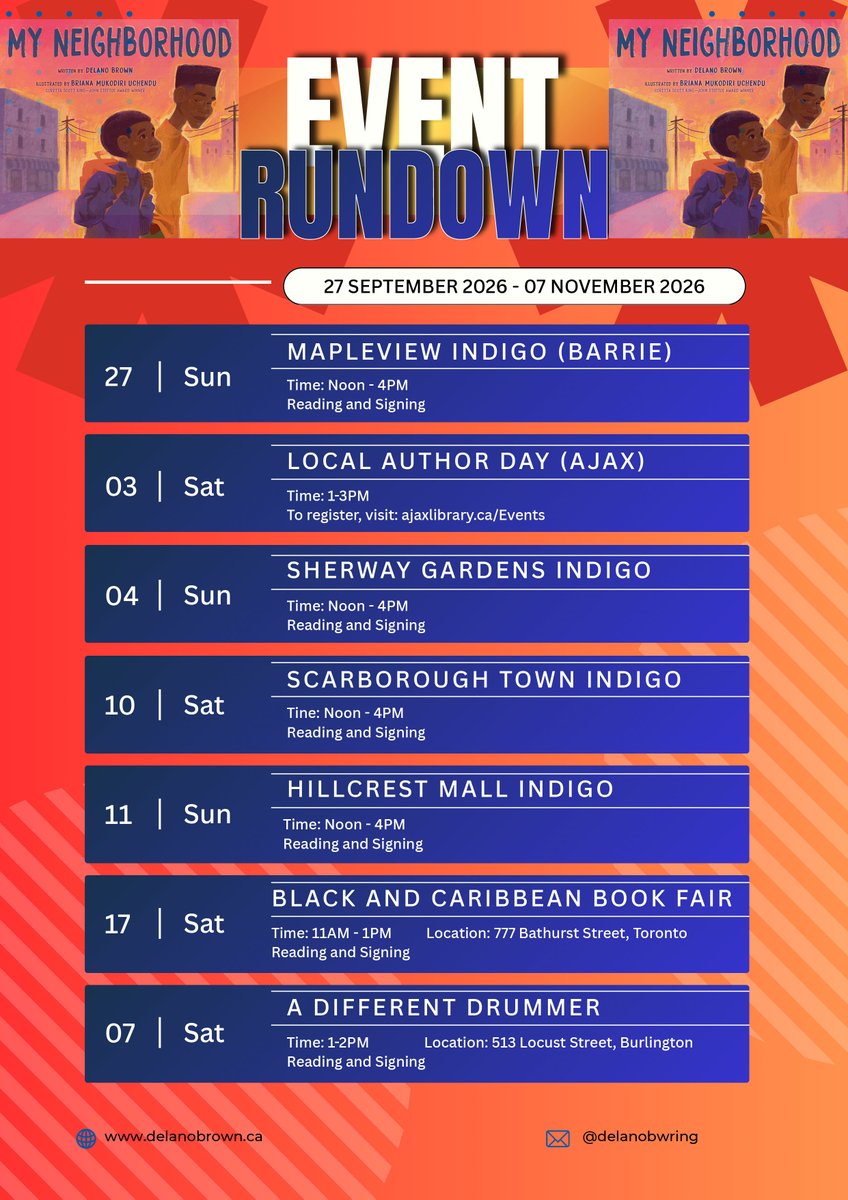 debrownst's tweet photo. One more sleep, &amp; #MyNeighborhood will be on shelves at any indie bookstore you find yourself in: @adfrntbooklist @nutsandshellsbooksho @moppsbooks &amp; yes, it will be at @barnesandnoble and @indigo too!
Thanks @jvnlainc @randomhousestudio
@mukodiri
@pbrisingstars
@maishawrites https://t.co/MqkN4FVekK