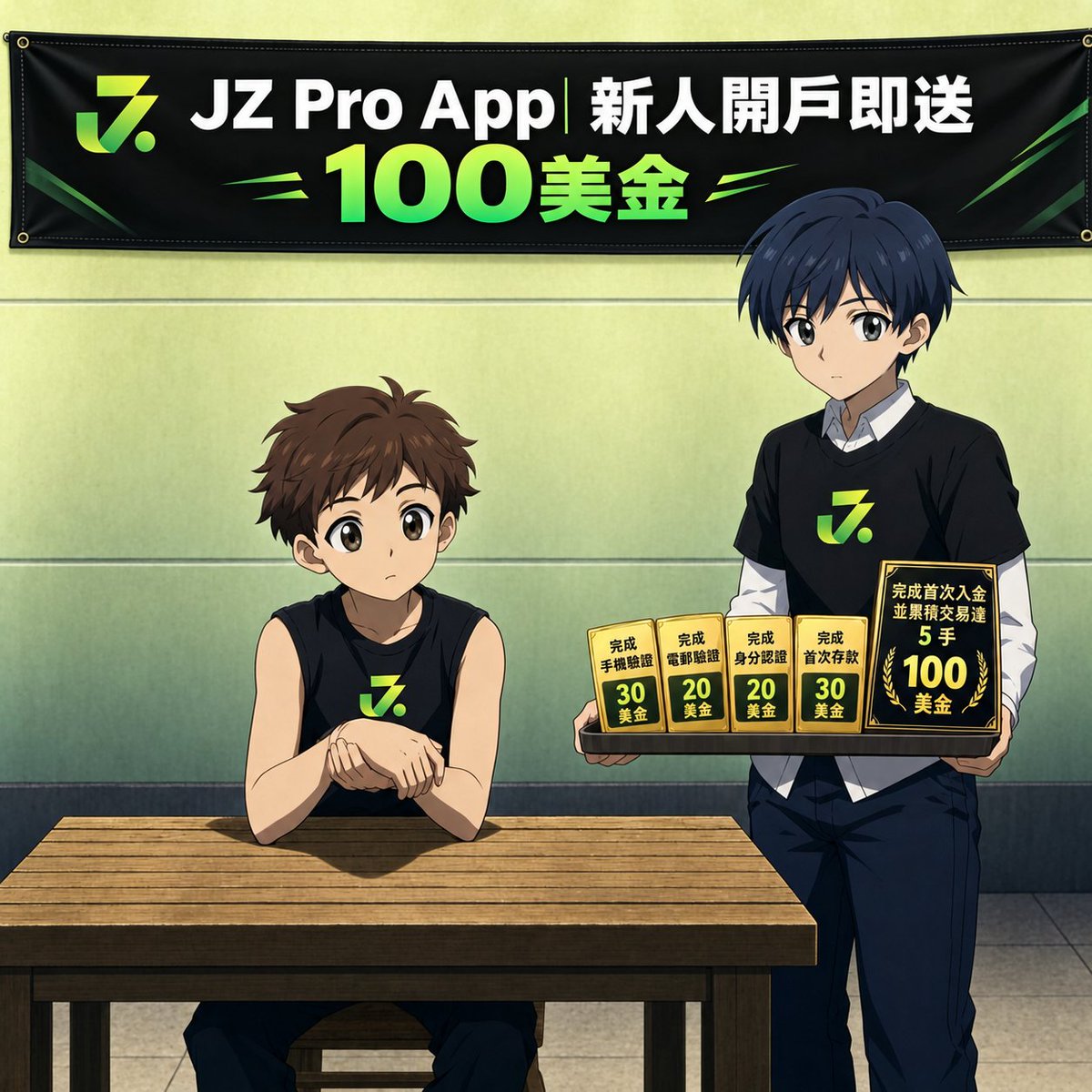 jz_gold's tweet photo. 🔥 JZ Pro App 新人專屬福利！最高爽領 $100 美金 💵✨

📱 完成手機驗證 ➡️ $30 美金
✉️ 完成電郵驗證 ➡️ $20 美金
🆔 完成身分認證 ➡️ $20 美金
💳 完成首次存款 ➡️ $30 美金

🔥 $100 美金領取/提現條件：
完成首次入金後 14 天內，累積交易達 5 手（僅限商品類別），至活動頁點擊領取。 https://t.co/0o7Hv2fQ5O