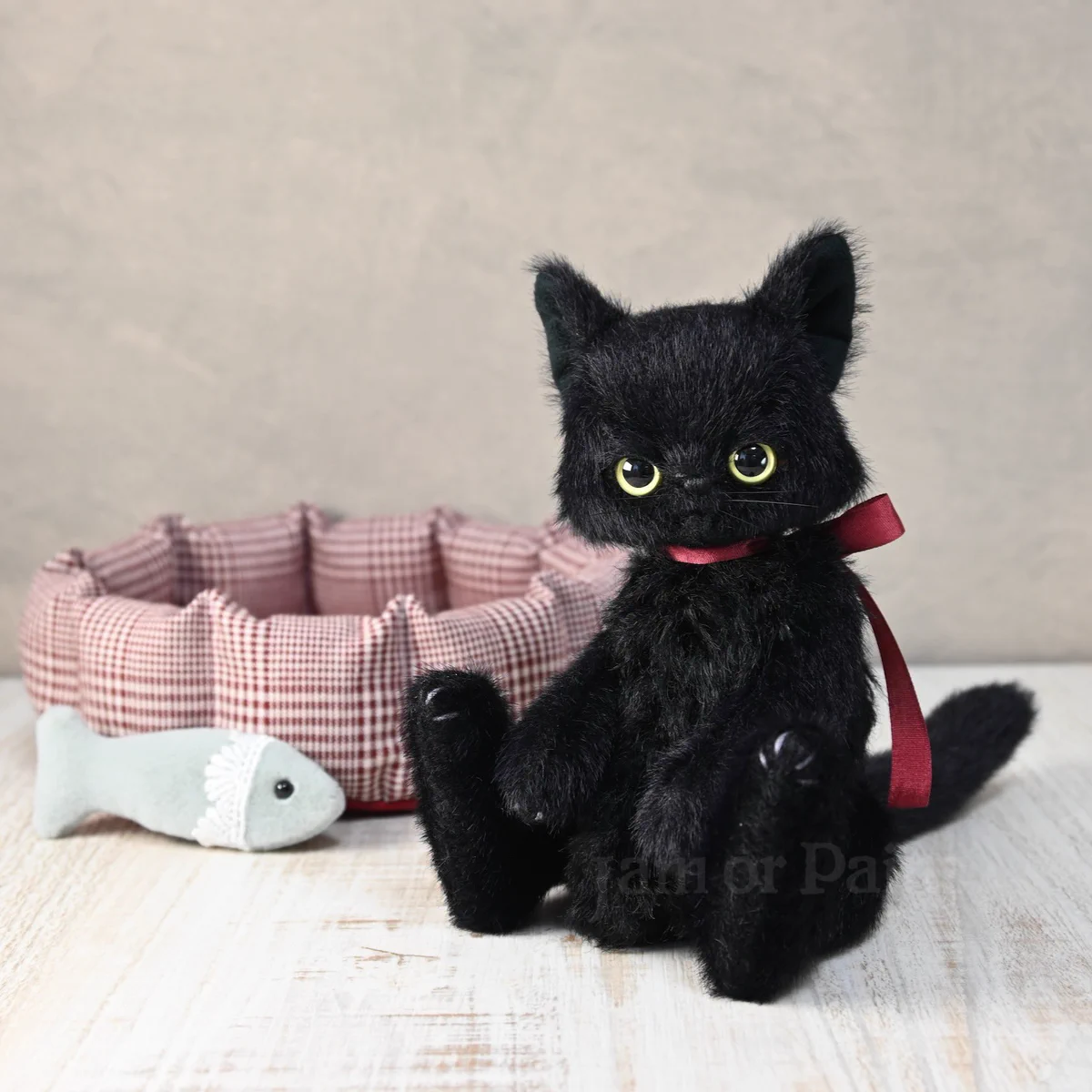 黒ねこちゃん☆ころりんサコッシュ　デニム風ハートプリント　黒チェックリボン Jam or Pains. on X: 