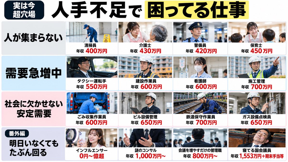 pakico_happy's tweet photo. この人たち休んだら、日本だいたい詰む https://t.co/6IKO2c7O5V