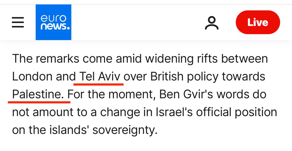HonestReporting's tweet photo. Apparently @euronews has entered the fantasy-map business.

“Palestine” is treated as a sovereign state.

Tel Aviv is magically transformed into Israel’s capital.

At this rate, perhaps Washington DC will be moved to New York City by lunchtime. https://t.co/WZcVmydd97