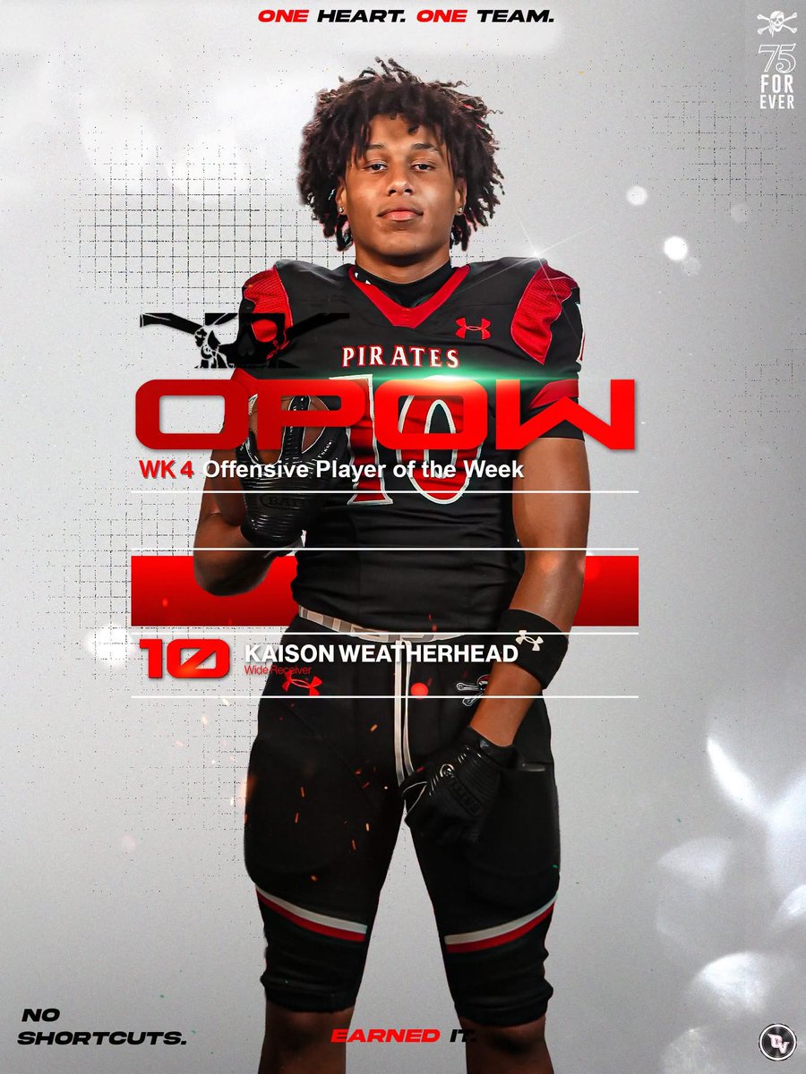 PortCharlotteFB's tweet photo. Week 4 Players of the Week 
Offense @Kaisonw10 3 rec 73 yds 1 TD
Defense @JudeKersnason27 5 tkls 1.5 Sacks 1 FR 1 PBU
Special Teams @Calebflaherty_4 1 FR on kickoff https://t.co/Go08Bte1Yj