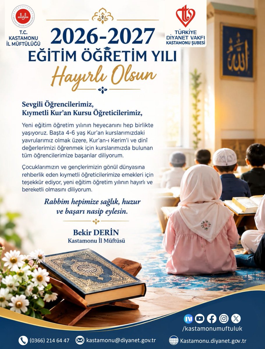 Muftuluk_37's tweet photo. 2026-2027 EĞİTİM ÖĞRETİM YILI
Hayırlı olsun. https://t.co/j8rq1Js0tM