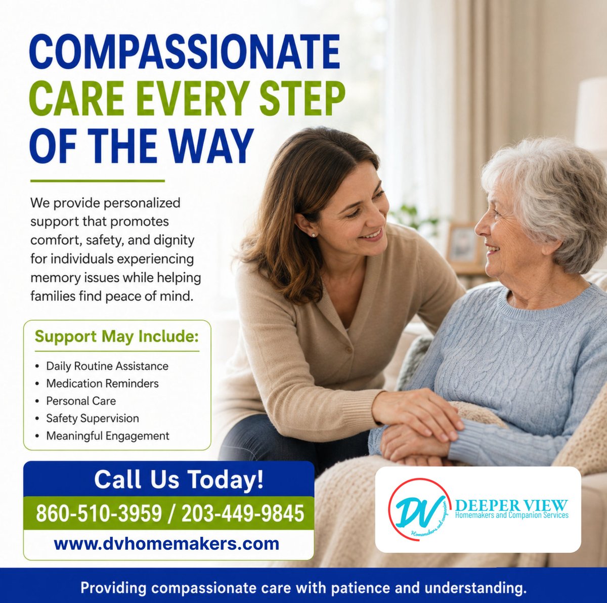 deeperviewhcs's tweet photo. 💙 Caring for a loved one experiencing memory issues requires patience, compassion, and understanding.  Our goal is to make each day more meaningful through dependable, person-centered care. 🏡💜🤝

📞 Call 860-510-3959 or 203-449-9845

#MemoryCare #CompanionCare #HomeCare https://t.co/tfts2QjpqB