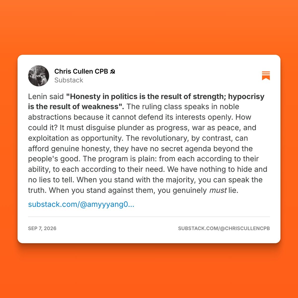 ChrisCullenCPB's tweet photo. Capitalism demands lies, socialism necessitates truth https://t.co/HpXkFMKhD5
