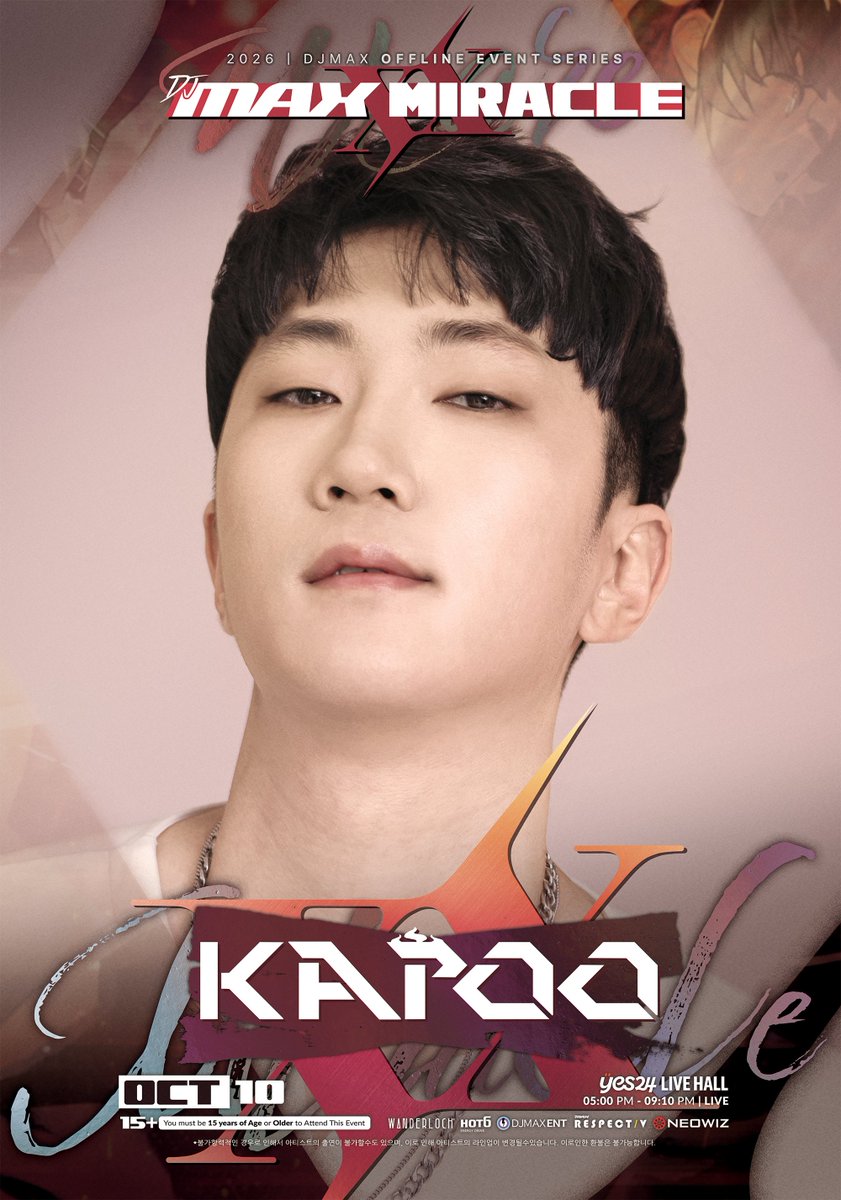 DJMAX_global's tweet photo. DJMAX ENT | DJMAX MIRACLE 2026
Meet the Artists! ✨

×× Pure 100%
'Kensei'를 시작으로 DJMAX DLC에 다양한 악곡으로 참여했다. Waterbomb과 WDJF 등 여러 페스티벌에서 DJ로도 존재감을 드러내고 있다.

×× Kapoo
매 무대마다 다양한 사운드 텍스처를 선보이는 아티스트로, Pure100%의 'Emerge', 'Summer Fling' 에 일렉 기타 피쳐링으로 참여했다.

×× feat. Aden K.
‘BORDERLINE’의 작곡과 보컬로 DJMAX 팬들에게 깊은 인상을 남긴 탑라이너이자 프로듀서 Aden K.