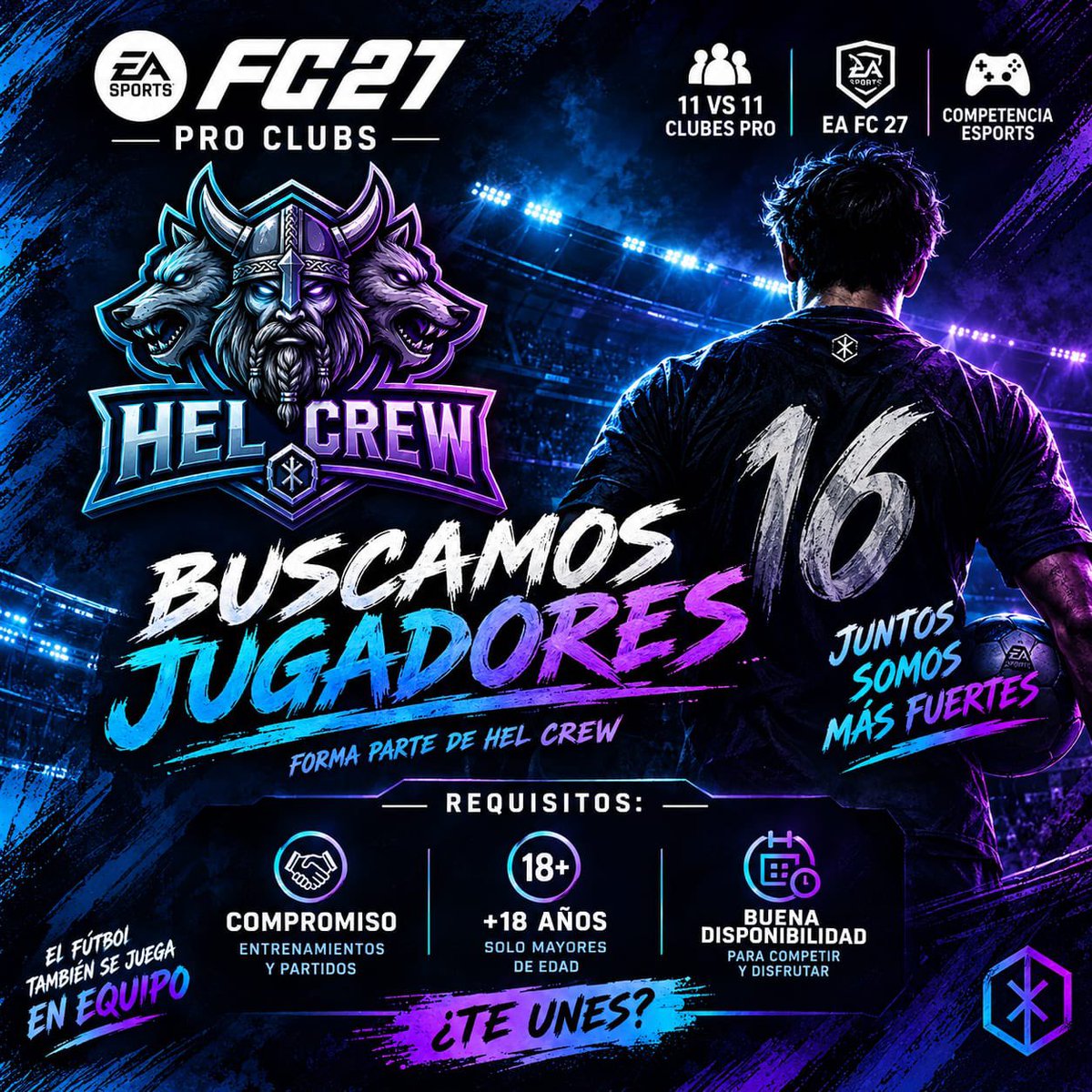 HelCrewx's tweet photo. 🚨 De cara a FC 27 probamos jugadores en todas las posiciones 🚨

Grupo consolidado y buen ambiente 
“antiguo Ragnarok Legion”

- Gente con ganas y experiencia

+ info y pruebas por MD a esta cuenta o a @Ruizoo69 https://t.co/71BdE5Wre7