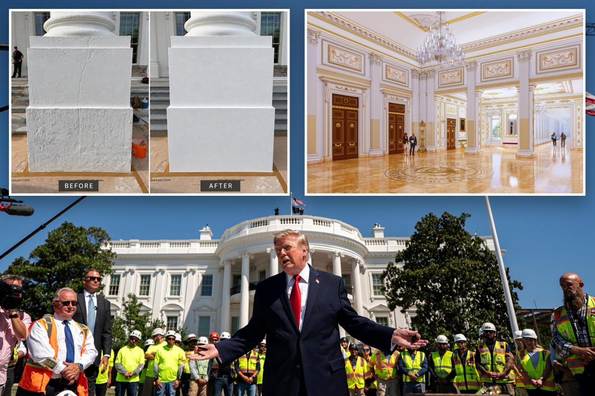 nypost's tweet photo. Trump blasts ex-presidents for not taking care of 'dump' White House, celebrates renovations https://t.co/opH0h5cZZx https://t.co/vSTV1aUkPE