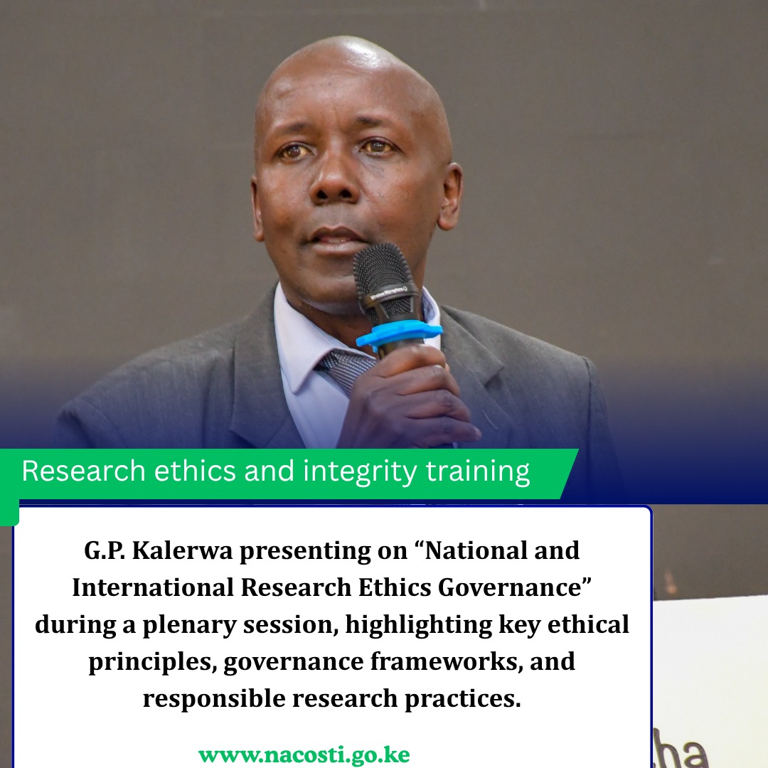 nacosti's tweet photo. We kicked off Day 1 with an insightful session.
We delved with key aspects of research: Ethics, Governance and Integrity. Also went through types of Ethics committees at National,Regional and Global level

#STICapacityStrengthening 
#STIMainstreaming 
#ScienceForProsperity 
#RSTI https://t.co/RtpYZSh7Qh