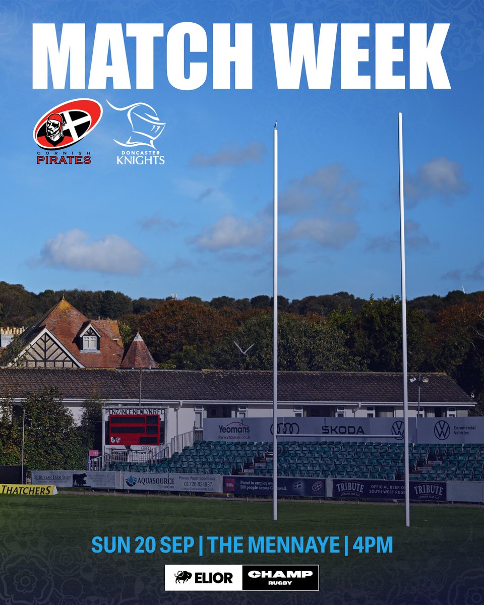 DoncasterKnight's tweet photo. Itโs @Champrugby match week again!๐ฅ
We start our campaign on the road to @CornishPirates1 ๐ดโโ ๏ธ
๐บ Watch this fixture for FREE on @BLAZETVUK
#COYK #EliorChampRugby #DKRFC https://t.co/HnNBpPXeoW