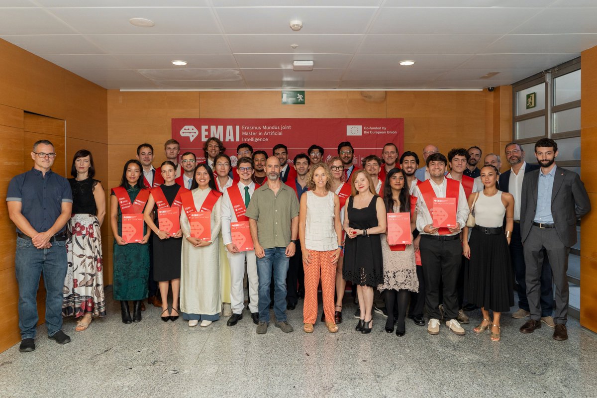 EMAI_eu's tweet photo. π Congratulations to the 2nd #EMAI graduating class (2024β2026)! π
On August 31, 24 students from around the world celebrated their graduation with inspiring talks, alumni advice, and special honors! π
So proud of Cohort 2! πβ¨
#AI #ClassOf2026 #Graduation #ErasmusMundus https://t.co/xyb2Hm7zB2
