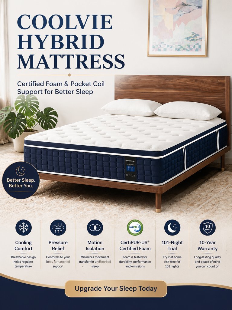 coolvieofficial's tweet photo. Every night, you toss, turn, and wake up drenched. 🥵
You don't need to suffer anymore.

Coolvie‘s cooling system works on three levels:
✅ Gel‑infused memory foam – absorbs and disperses body heat
✅ 3D soft knit cover – breathable and moisture‑wicking
✅ Open‑cell high‑density foam – promotes continuous airflow

The result: traditional memory foam traps heat in closed cells—no circulation, no escape. Coolvie’s open‑cell structure punches tiny channels through the material, allowing air to move and heat to dissipate.
Lab tests show hybrids trap 20–30% less heat than all‑foam mattresses. 

Cooling gel foam mattresses offer all the comfort of traditional memory foam with the added advantage of temperature regulation – ideal for people who live in hot climates or tend to sleep hot.

#CoolingMattress #HotSleeper #NoMoreNightSweats #Coolvie