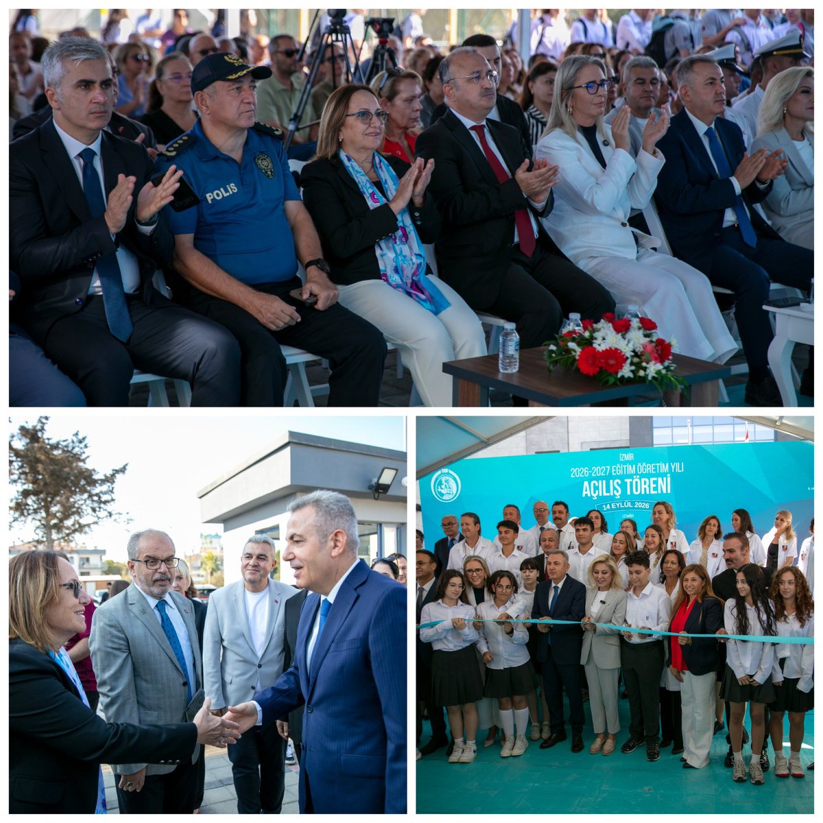 Ayseakinresmi's tweet photo. 2026–2027 Eğitim Öğretim Yılı’na, Güzelbahçe’mizin eğitimde önemli bir yere sahip olan köklü kurumlarından 60. Yıl Anadolu Lisesi’nin yeni binasının açılışıyla merhaba dedik.
İzmir Valisi Dr. Süleyman Elban, İzmir İl Millî Eğitim Müdürü Dr. Ömer Yahşi, Güzelbahçe Kaymakamı Dr. Mehmet Özel, milletvekilleri, öğretmenlerimiz, öğrencilerimiz ve velilerimizle birlikte yeni eğitim yılının ilk ders zilini çaldık.

60.Yıl Anadolu Lisesi'nin yeni binasının öğrencilerimize ve eğitim camiamıza hayırlı olmasını diliyor; 2026–2027 Eğitim Öğretim Yılı’nın tüm öğrencilerimize, öğretmenlerimize ve velilerimize sağlıklı, verimli, hayırlı ve keyifli bir yıl getirmesini temenni ediyorum.
Güzelbahçe’mizin eğitimdeki başarılarına yenilerini ekleyeceğimiz güzel bir yıl olsun.