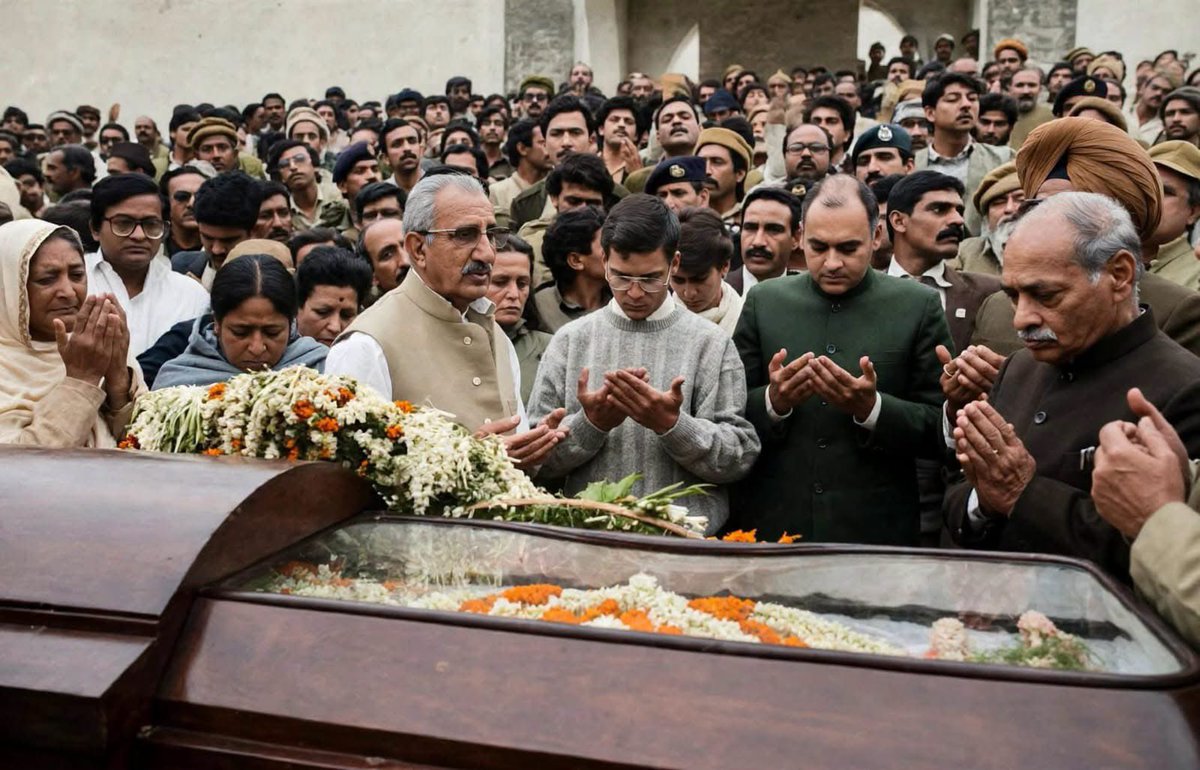 afghan_tariq's tweet photo. A historic moment from January 1988: Rajiv Gandhi the then prime minister of India and a young @RahulGandhi at the funeral of Khan Abdul Ghaffar Khan (Bacha Khan) in Peshawar. https://t.co/HpJYWBPFIw