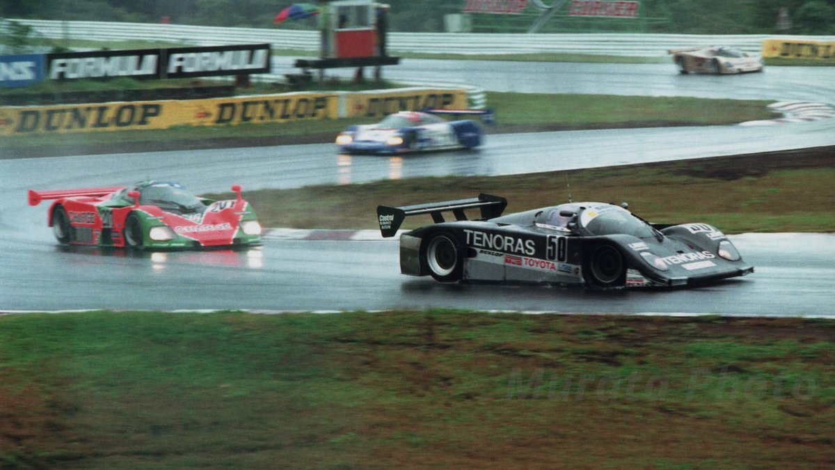 fukumura65's tweet photo. 89/10/8 JSPC INTER CHALLENGE FUJI 1000km
雨脚が強まり中断 2ヒートレース
優勝は 前戦 FUJI 500mile で記憶に残る 3位の
N.38 TOYOTA 89C-V , Paolo Barilla / 小河 等 組 https://t.co/NVckX6edU7
