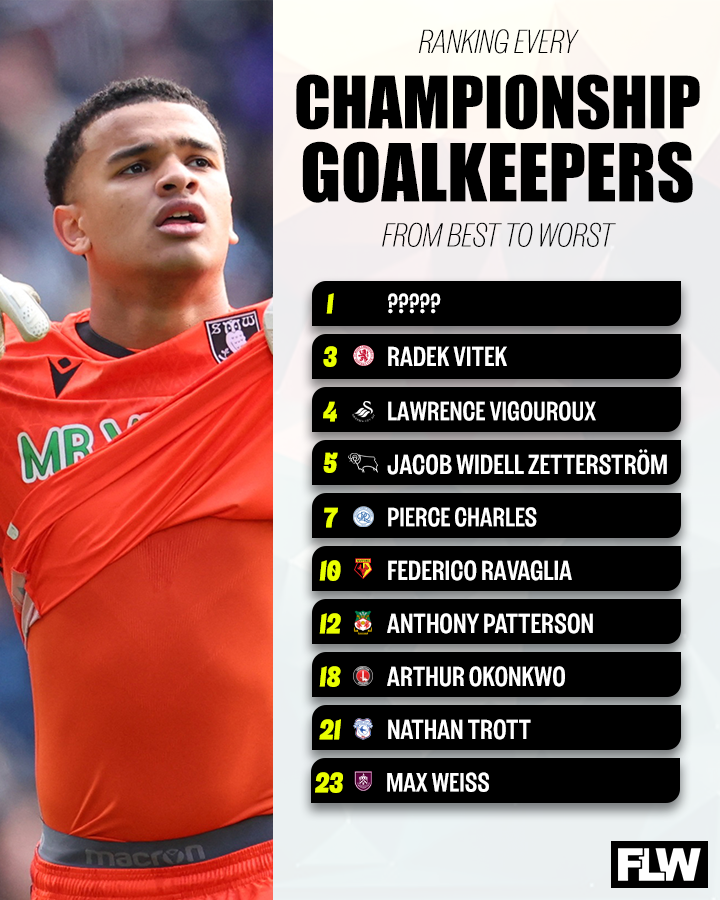 FootballLeagueW's tweet photo. 🧤👀 24 clubs. 24 first-choice goalkeepers. But who would YOU trust with your season on the line?

We've put every Championship No.1 head-to-head and RANKED them from 24th ➡️ 1st.

👇 See the full ranking

https://t.co/PrLTVJaCQu https://t.co/413jmzKqHL