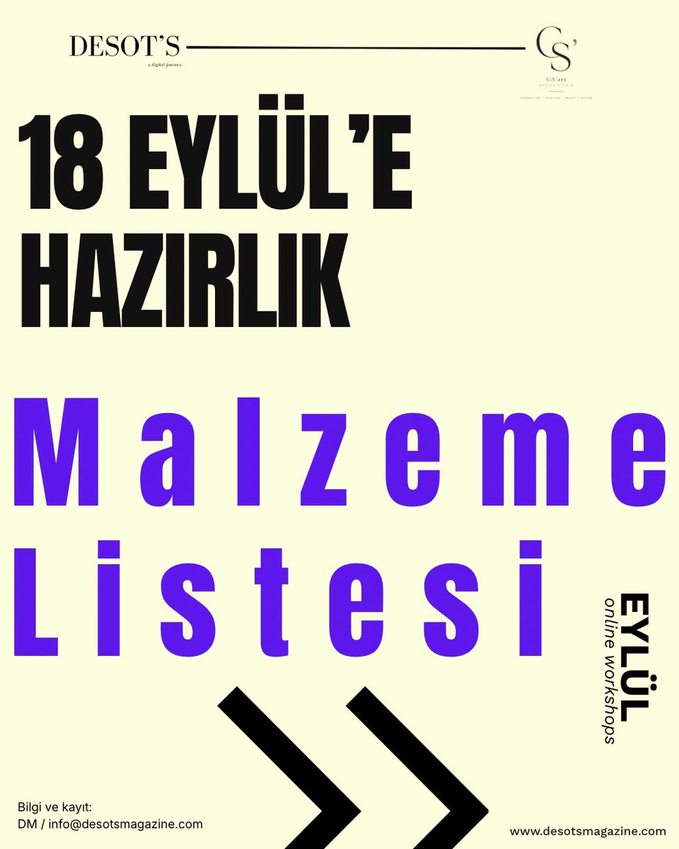 desotsmagazine's tweet photo. Malzeme Listesi için 👀👇🎨 https://t.co/jzu7VDQFJR