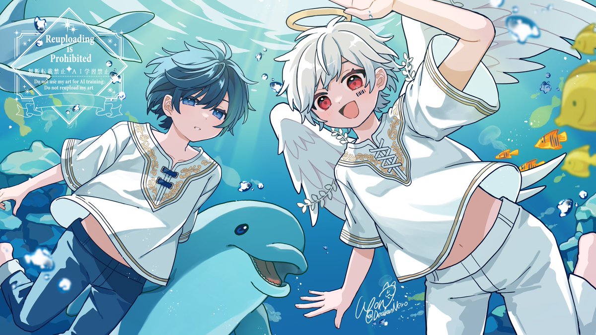 DeabanNero's tweet photo. After the Rain ~夏~🐠🐟🐬☀️✨
#そらるの絵 #まふあーと https://t.co/4BVmFBIpDY