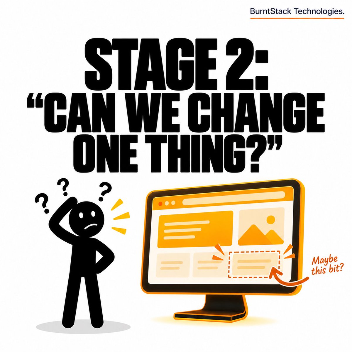 BurntStackoff's tweet photo. "Looks great" turns into "can we change one thing?" and that one thing quietly becomes everything.
We keep it from spiraling: clear scopes, structured revisions, fixes that stick. That's how a website actually ships on time.
#BurntStack #WebsiteDevelopment https://t.co/Ag7wGIfFgd