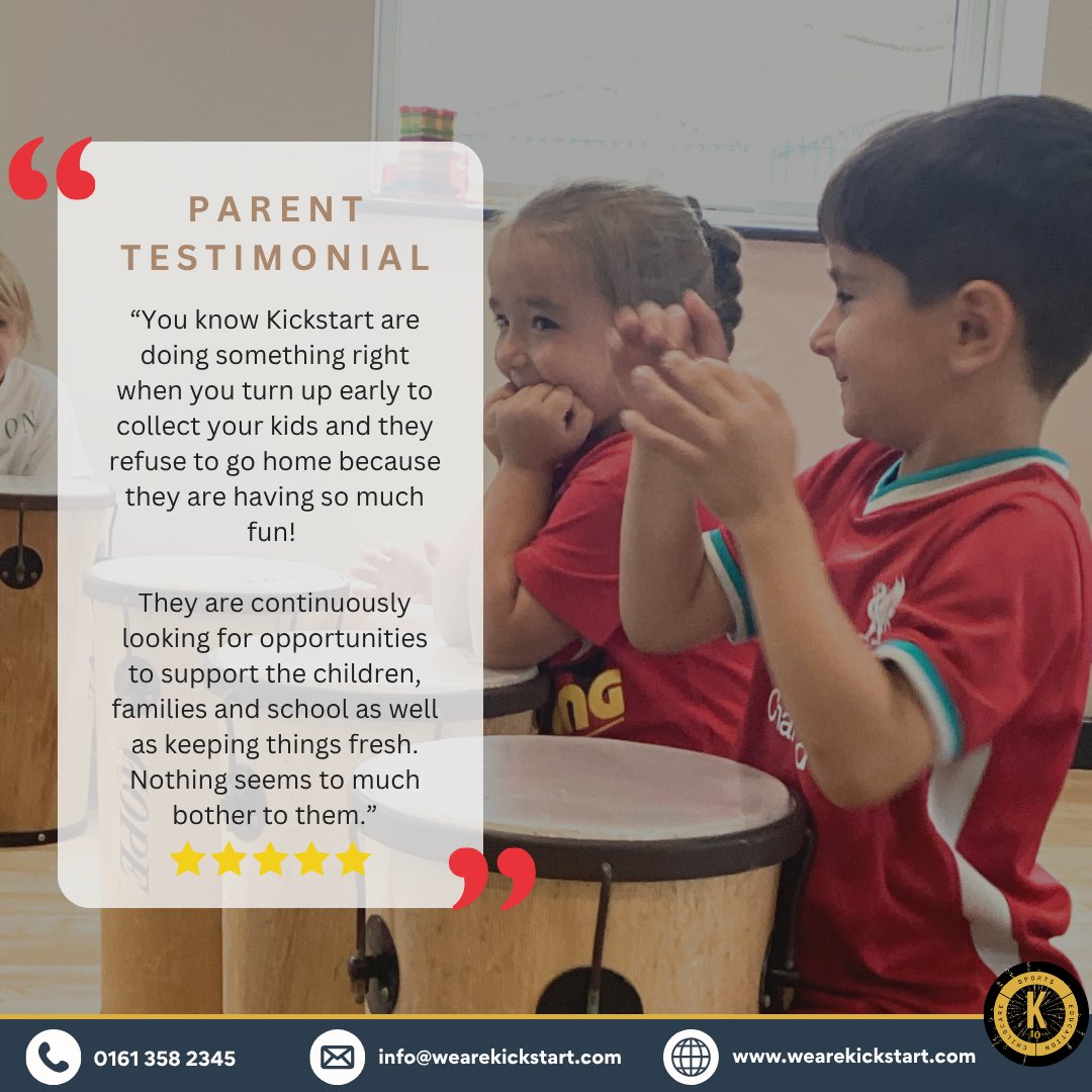 wearekickstart's tweet photo. 🌟 We love hearing from our Kickstart families! 💙

A 5⭐️ parent testimonial celebrating the fun, care and fresh opportunities we provide for children. 🥰

#ParentTestimonial #Kickstart https://t.co/GwWMwh3nvC