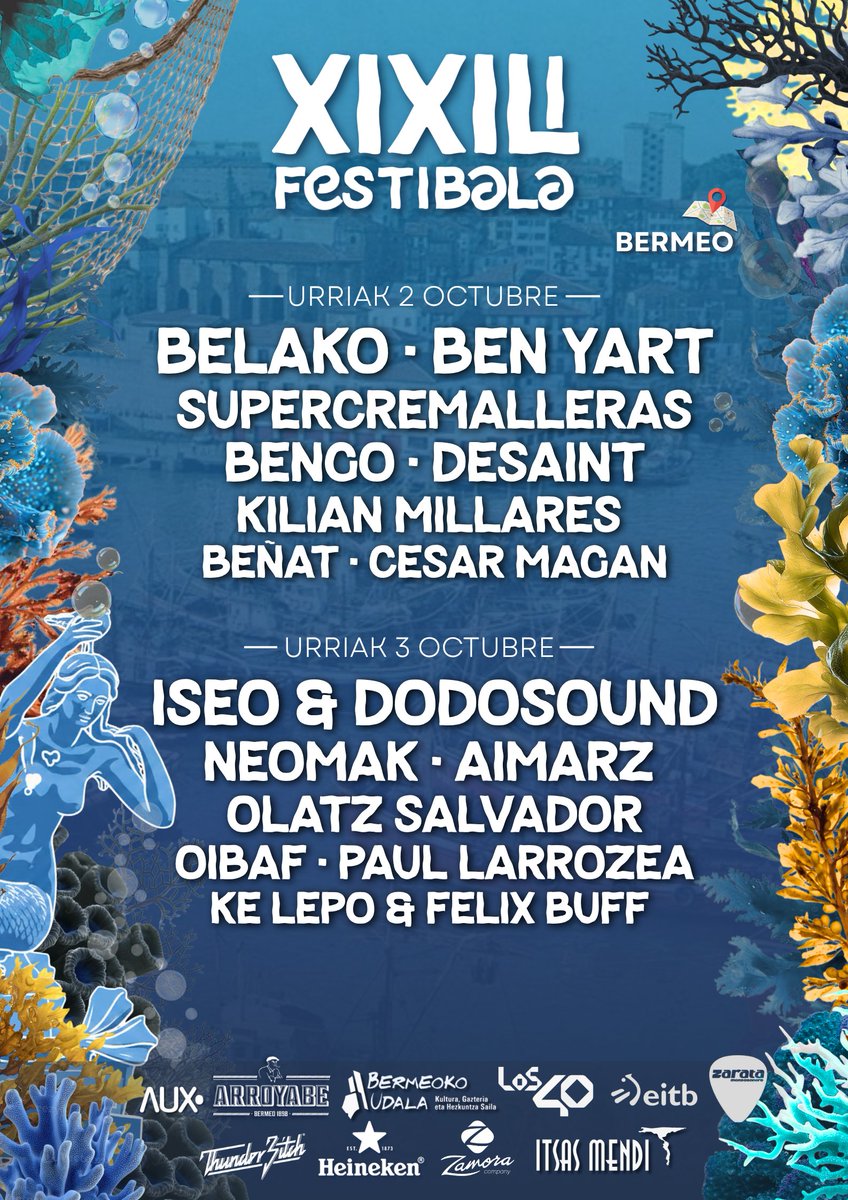 LOS40Euskadi's tweet photo. ¡🔥Notición! Etxekalte se suma a Xixili Festibala.

🎸El grupo de Bermeo está apunto de presentar su nuevo disco y como antesala... ¡estarán en Xixili Festibala🎶!

📅Dos días de festival, 2 y 3 de octubre, con música de Euskal Herria, pop, rock, indie, urban y electrónica. https://t.co/j12Vyc12E8