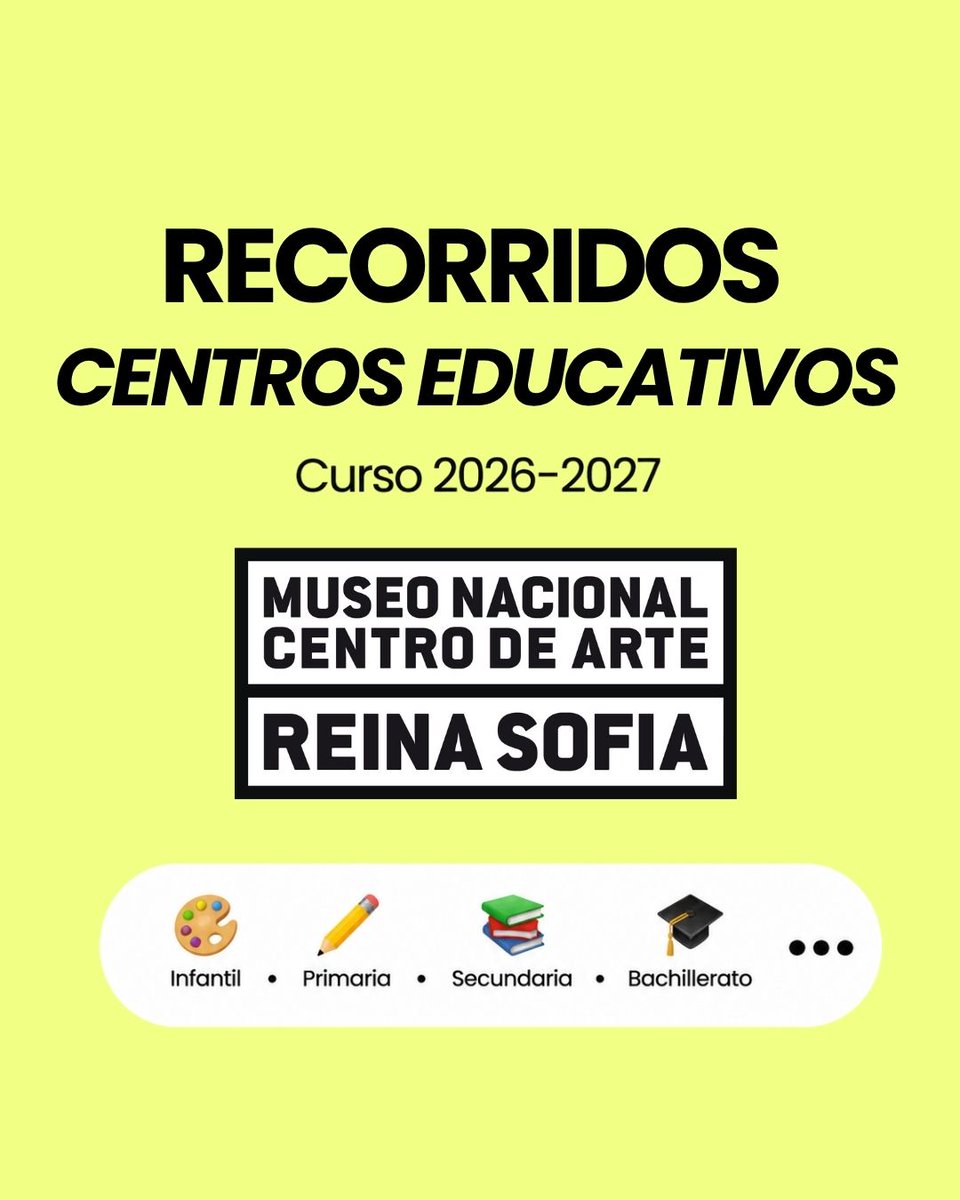 Información sobre los recorridos para centros educativos 2026-2027 ofrecidos por el Museo Reina Sofía.