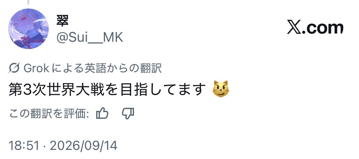 Sui__MK's tweet photo. 最悪の翻訳になってて死んだ https://t.co/D0u2lNpg0B