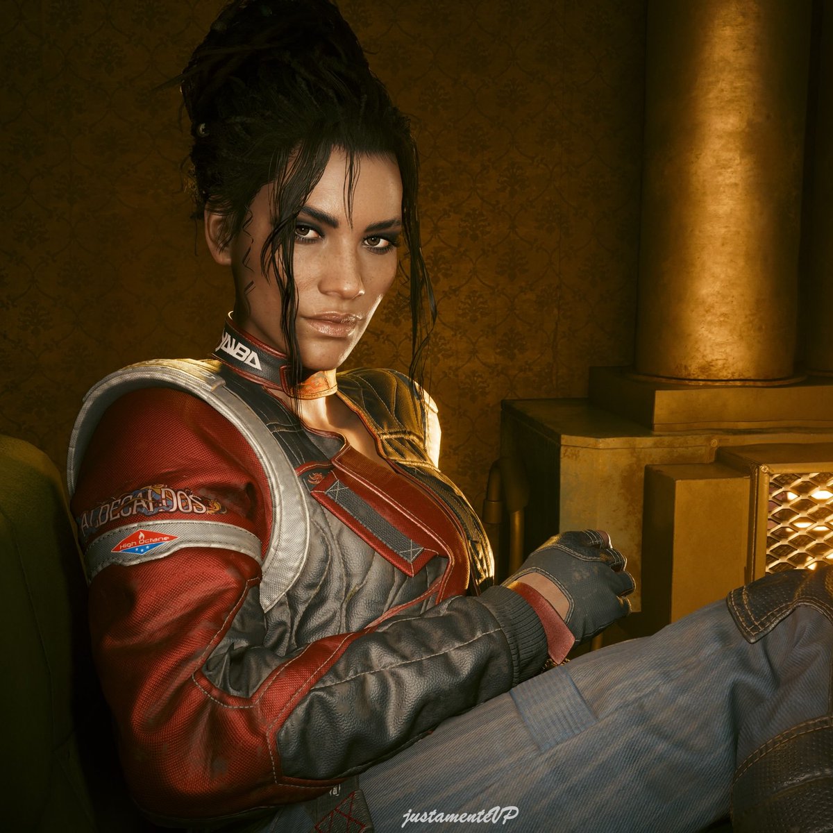 JustamenteVP's tweet photo. Panam Palmer #Cyberpunk2077 #Thephotomode #VirtualPhotography https://t.co/c7YVkndZoD