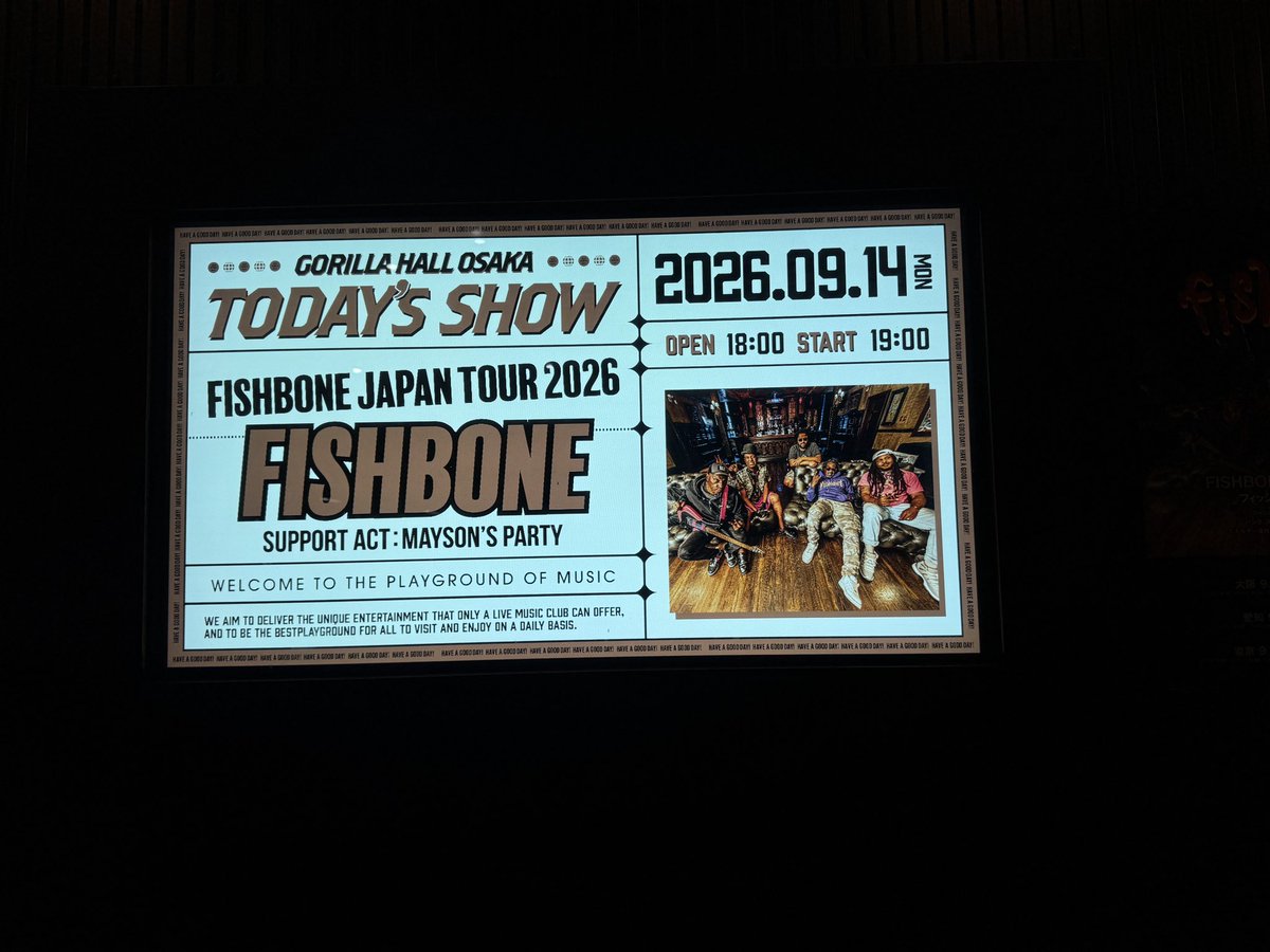 yunyann2's tweet photo. ミクスチャーの生ける伝説、フィッシュボーンの日本ライブ初日に来ました
#Fishbone https://t.co/3ZcyNhuExc