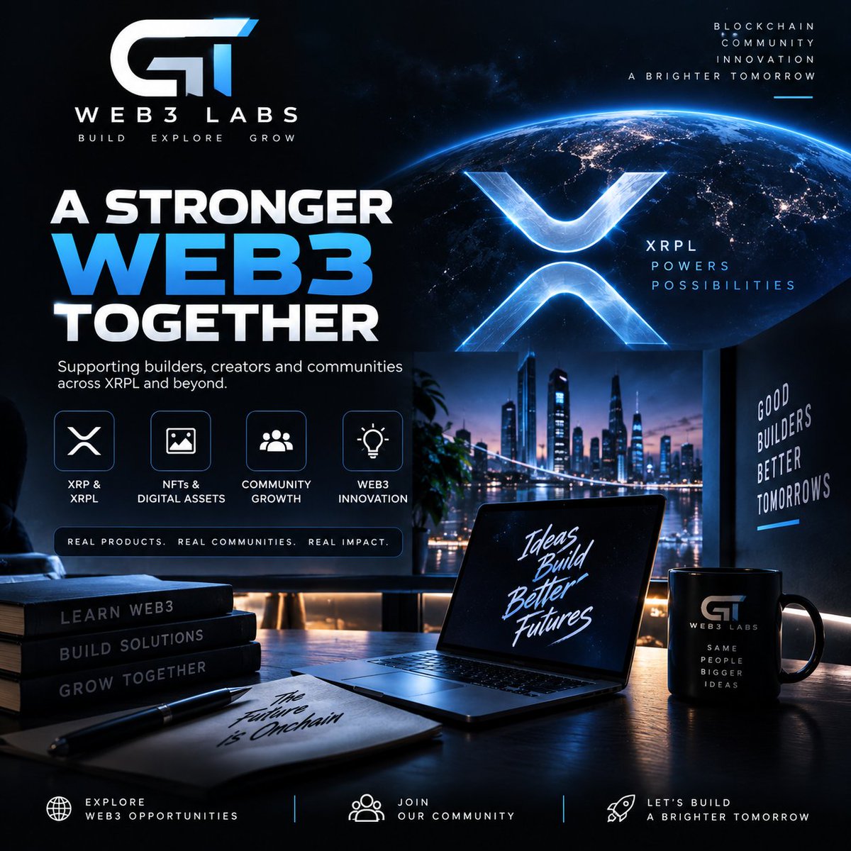 gtweb3labs's tweet photo. The next wave of Web3 won’t be built by hype.

It will be built by builders.

Real products.
Real communities.
Real utility.
Real innovation.

At GT Web3 Labs, we’re watching the ecosystem, supporting the builders, and exploring what comes next across XRP, XRPL, NFTs & Web3.

The future belongs to those who build. ⚡️

#Web3 #XRPL #XRP #NFTs #Blockchain