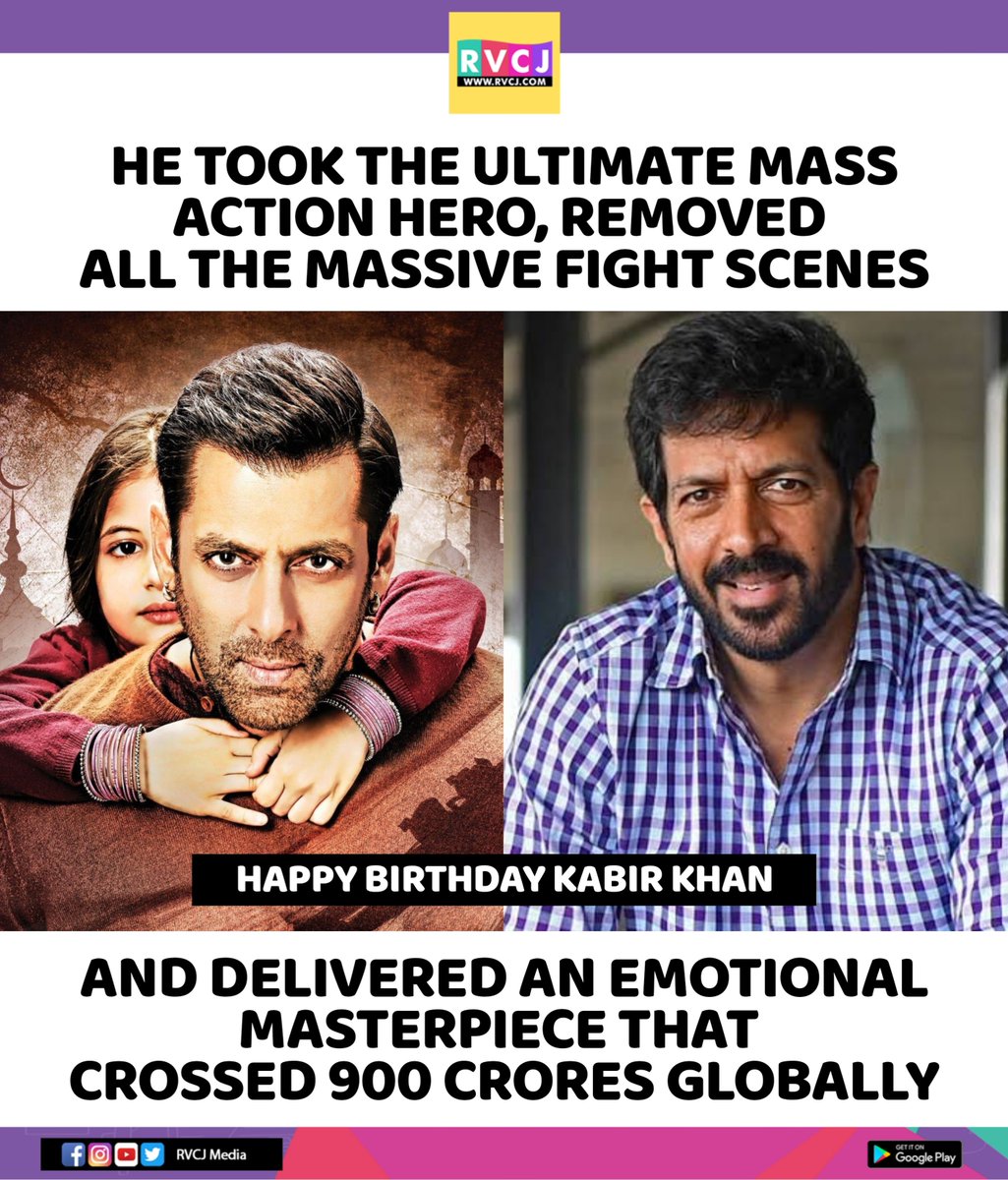 rvcjmovies's tweet photo. Happy Birthday Kabir Khan ❤️

#kabirkhan #SalmanKhan #bajrangibhaijaan #bollywood #bollywoodmovies https://t.co/VSHwzqi3gt