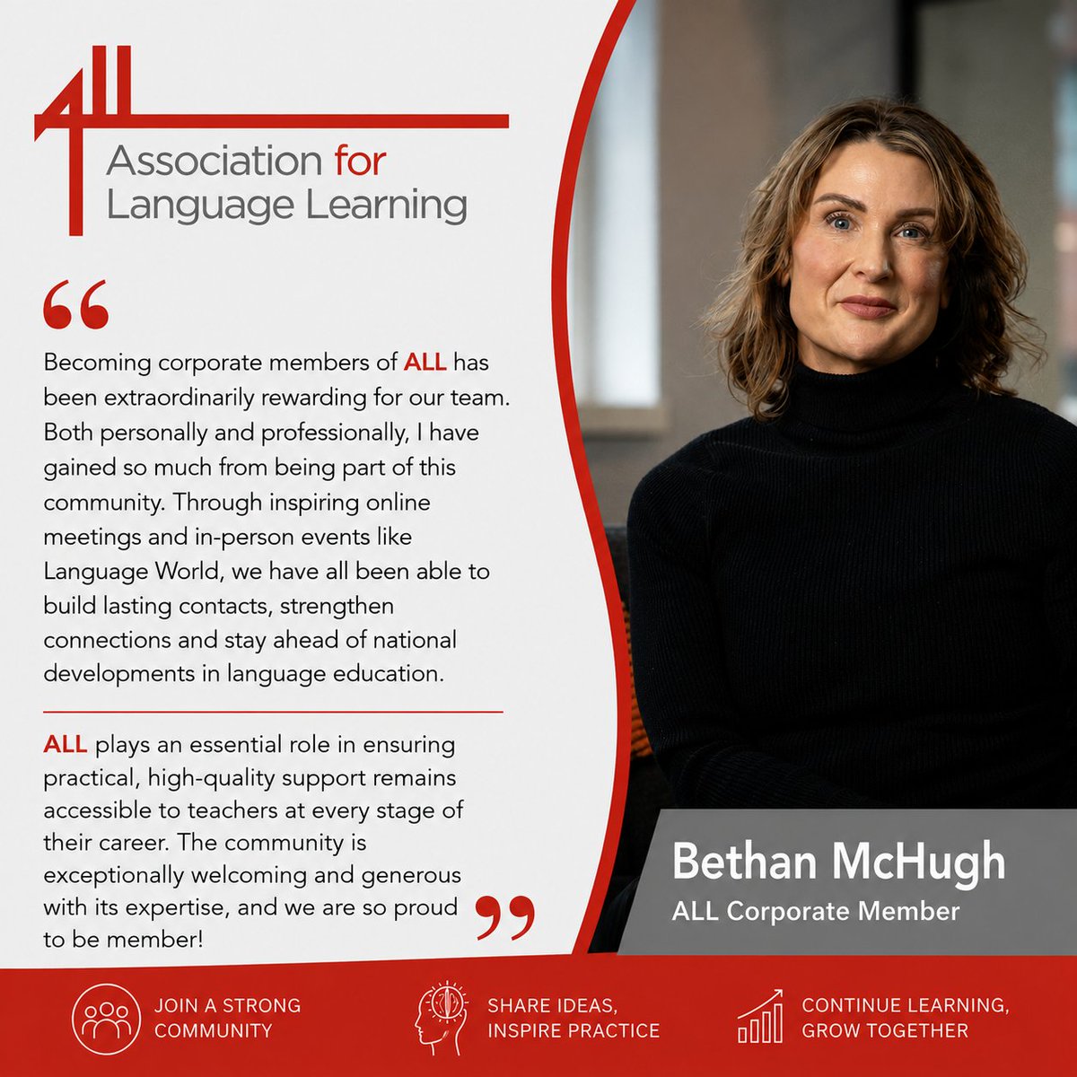 ALL4language's tweet photo. 🌍📚 New school year - Join the Association for Language Learning (ALL) and connect with a supportive network of language professionals.

Use BACKTOSCHOOL10
Join ALL: https://t.co/FSS6QfJ5GG

See what our members say: ALL testimonials: https://t.co/CF0aCaLmiM

@TwinklMFL https://t.co/62UWG1En7y