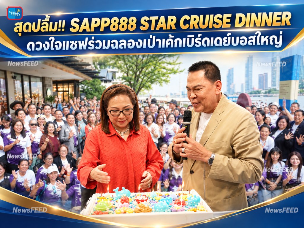 ChannelNewsFEED's tweet photo. “SAPP888 STAR CRUISE DINNER” ฉลองความสำเร็จ พร้อมวันเกิดบอสใหญ่ https://t.co/BDfgQRUMTx ผ่าน @NewsFEED Channel https://t.co/Noitpl23B3