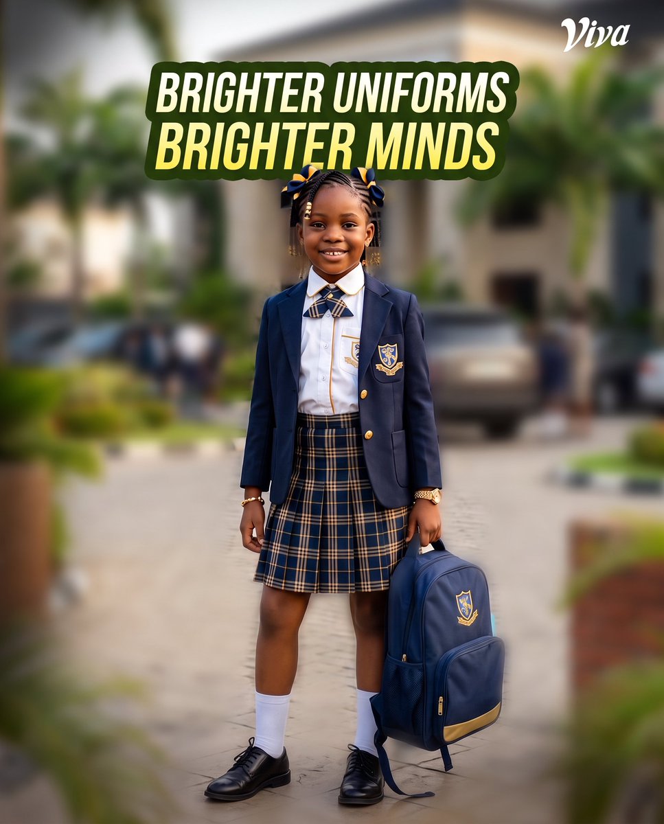 VivaDetergent's tweet photo. A bright uniform sets the tone for a bright day 💚

This term, let Viva keep every shirt white, every colour crisp, and every uniform ready for school.

Because when they look good, they feel good and learn better.

Start the term clean with Viva.

#BackToSchoolWithViva
#NoMercyForDoti
#VivaDetergent