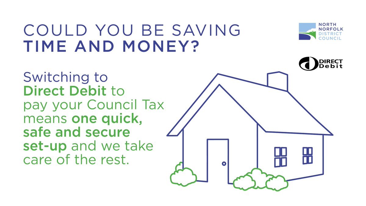 NorthNorfolkDC's tweet photo. COUNCIL TAX: Did you know you can pay your Council Tax monthly by Direct Debit?

Find out more about paying your Council Tax by Direct Debit here - https://t.co/IkVhOKZ5oh

You can also receive your bills electronically by signing up for E-Billing here - https://t.co/Q4DyrawTiX https://t.co/TCo5UhqC1v