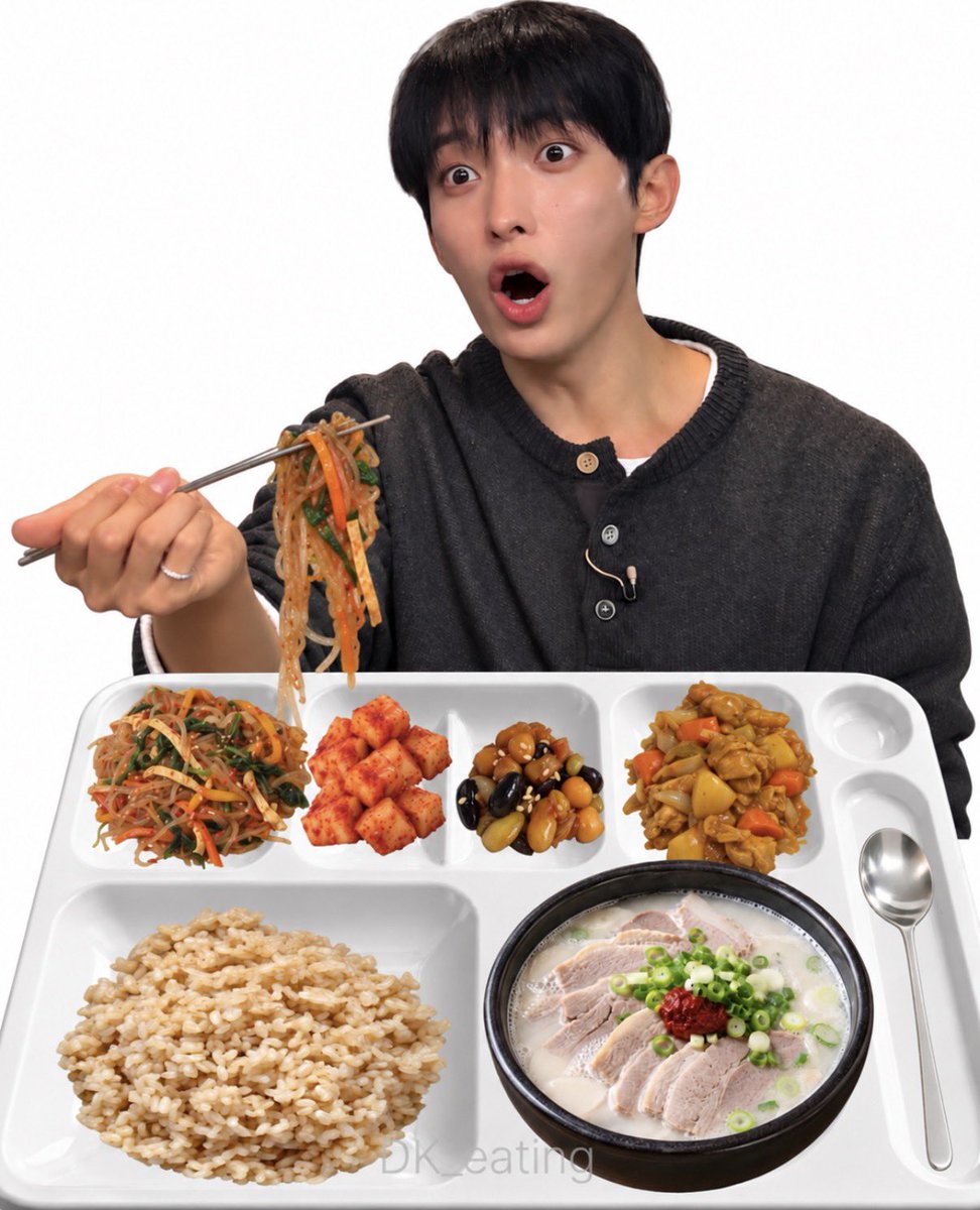 DK_eating's tweet photo. 260915 (화) 중식 🫰🏻

현미밥
돼지국밥
카레닭살볶음
비빔당면
모듬콩조림
깍두기

비빔당면 남편 🥢😋

#이석민의식판 #도겸 #DK #seventeen #세븐틴 https://t.co/3OJhhWIilC