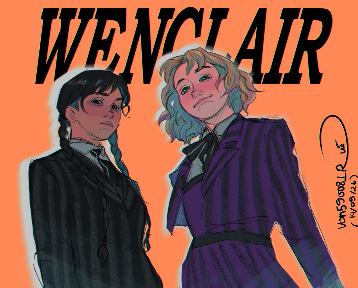 von590081's tweet photo. #wenclair #wednesdayaddams #enidsinclair can you feel their aura (gayness)? https://t.co/fHTlCSHD9G