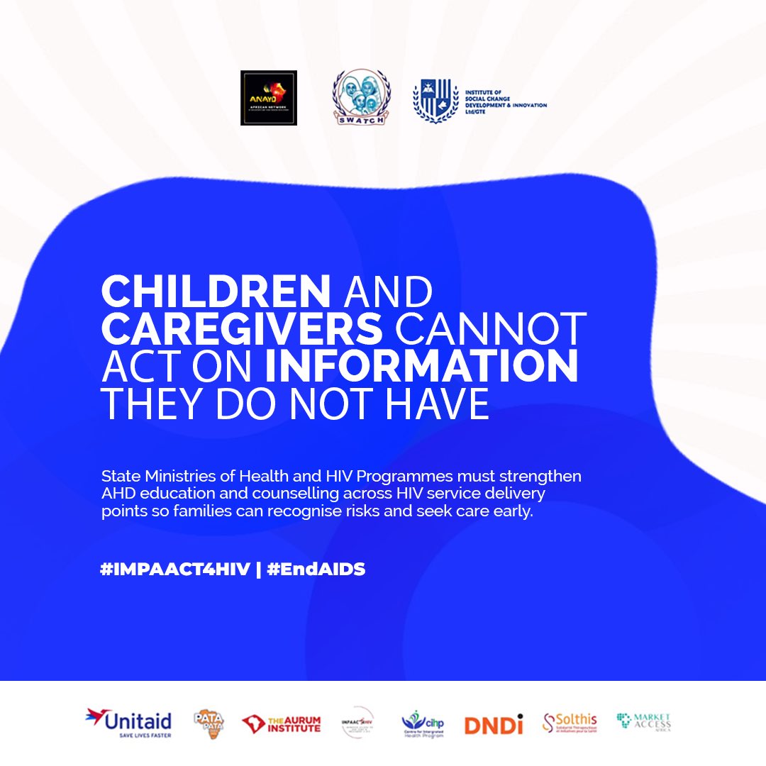 Chidera13Okoli's tweet photo. Continued literacy education and awareness creation is an urgency! @ANAYD_Africa @iscodionline @swatchngo @FMOH @NACA @NASCP @NHIA @UNICEF @UNAIDS @UNFPA @WHO @CHAI_Health @WORLDBANK @PATA @Aurum @teampata @afrocab
*#IMPAACT4HIV* https://t.co/jTwCBSSKkW