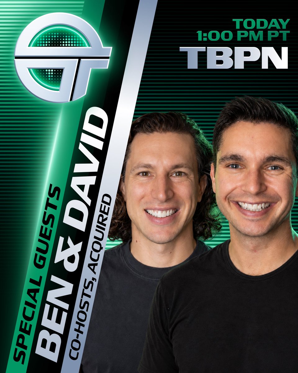 BREAKING: @​gilbert & @​djrosent will be live on TBPN at 1p PT 
 [📷](https://pbs.twimg.com/media/HSL-lQ7bIAAPheW.jpg)